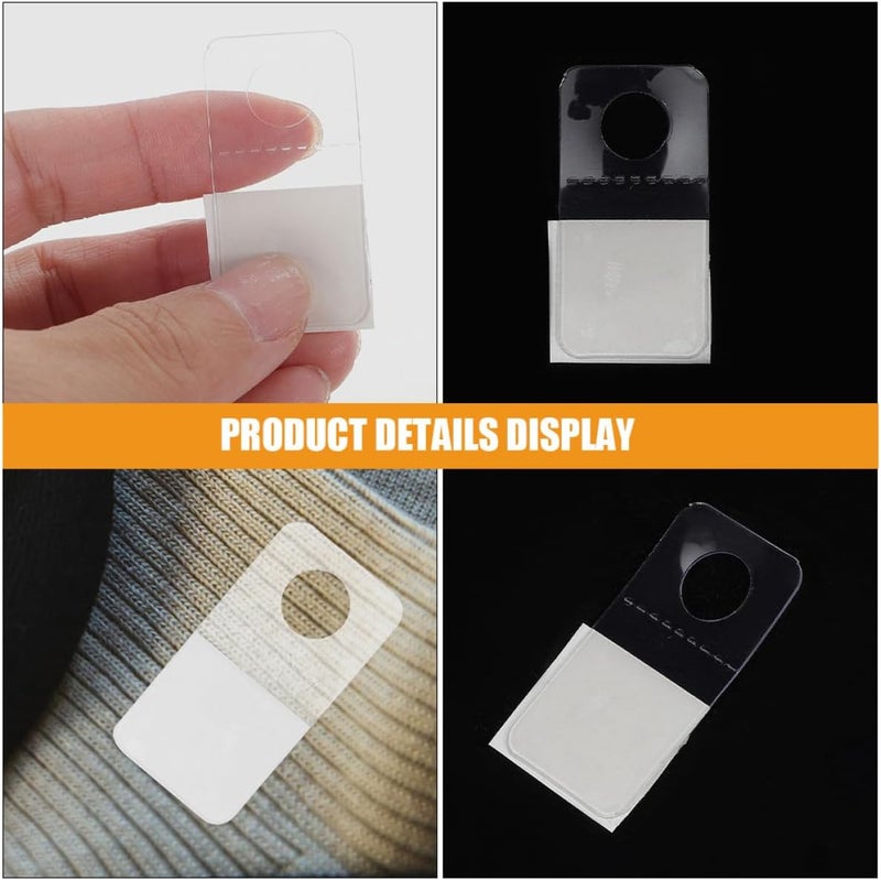 250pcs Transparent Self Adhesive Hanging Tabs with Airplane Clear Sticky Hooks for Wall Hanging Space-Saving Retail Display and Home Organization - Image 3