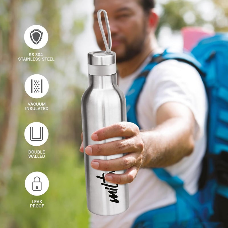 Milton MILTON Smarty 600 Stainless Steel Water Bottle, 490 ml, Steel Plain (Pack of 1) - Image 5