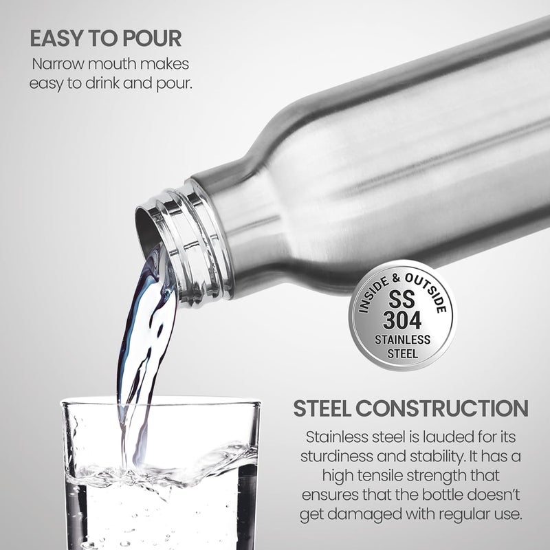 Milton MILTON Smarty 600 Stainless Steel Water Bottle, 490 ml, Steel Plain (Pack of 1) - Image 4