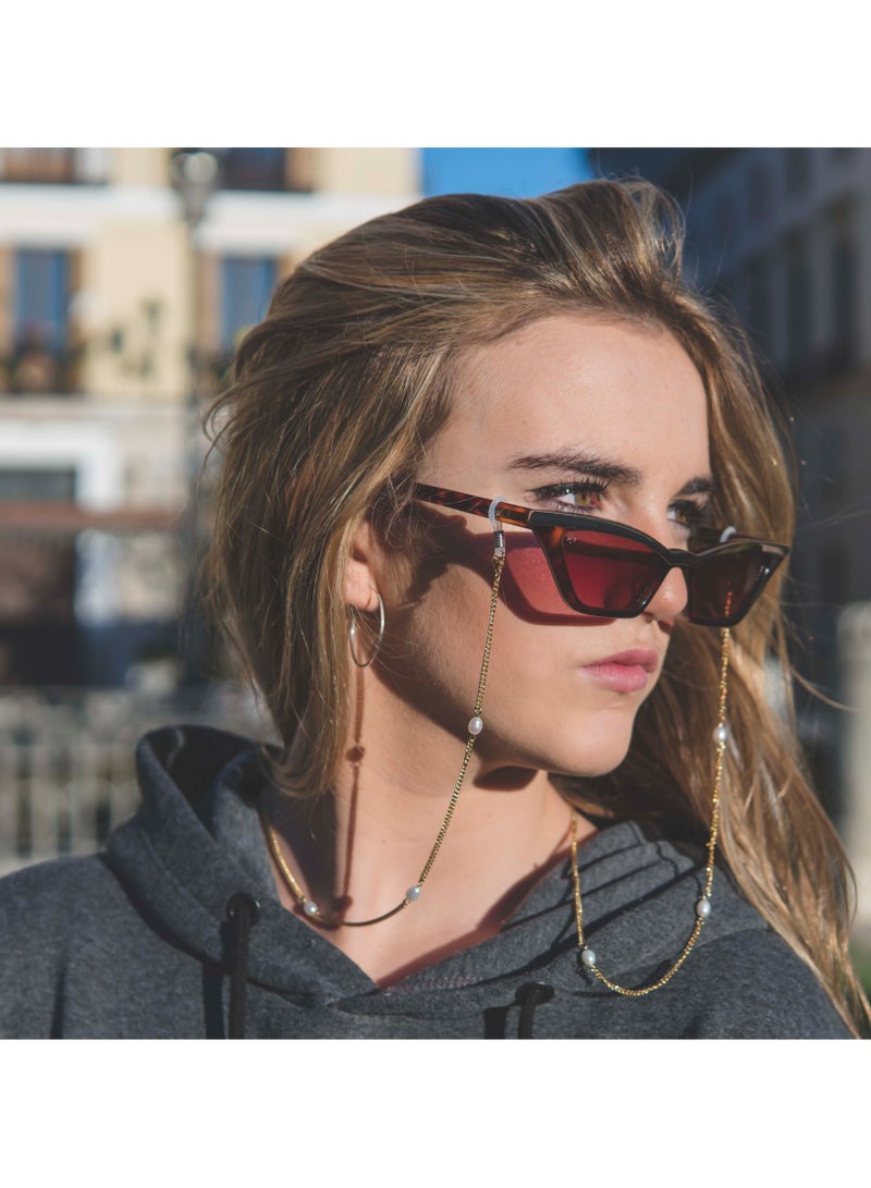 SOL.K Delux-K Sol.K Sunglasses - Gradient Brown CR-39 Lenses with Havana Brown Acetate Frame, Gold Stainless Steel Detail, Retro Style, UV400 Protection - Image 3