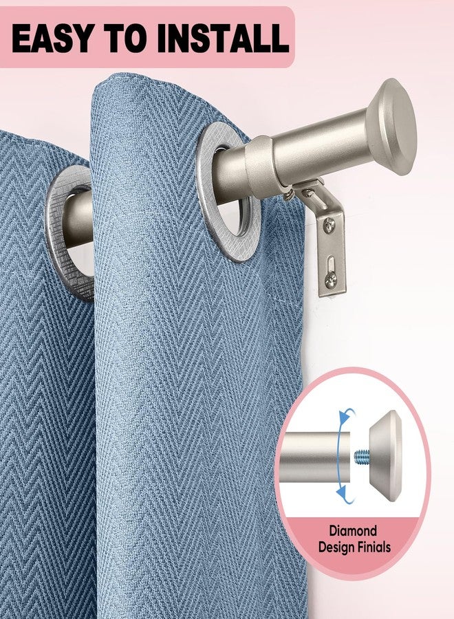 SIMEWIN Heavy Duty Curtain Rods for Windows 66 to 120 Inches, Silver Adjustable Curtain Rods with Diamond Finials for Bedroom, Living Room, Patio, Kitchen - Image 2