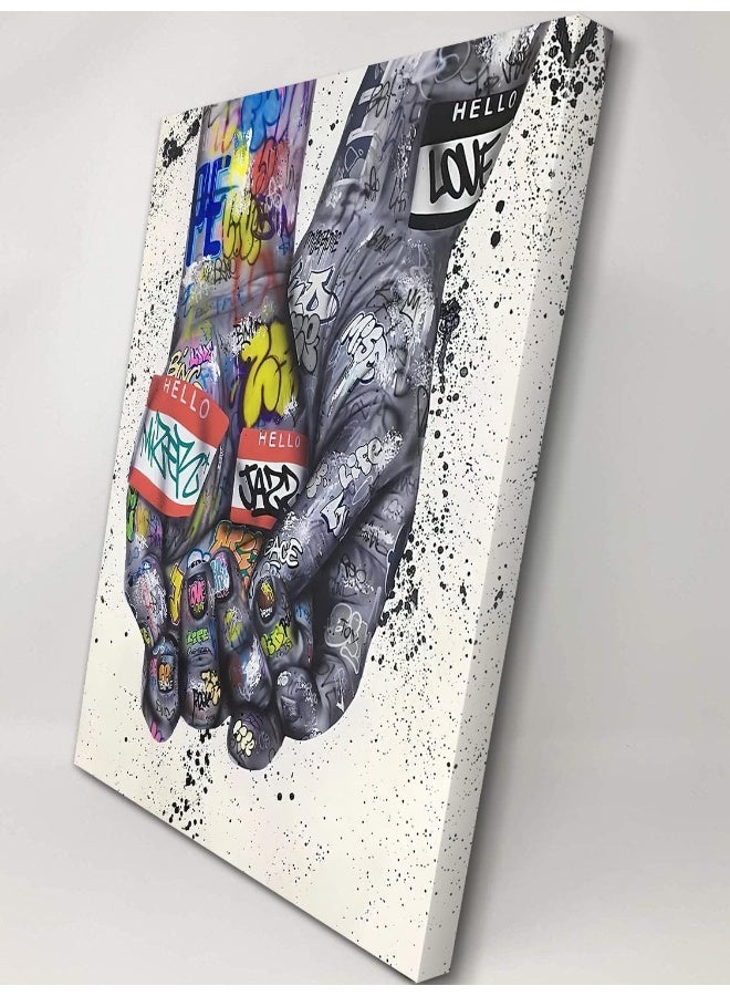 Mistyefly Graffiti Wall Art Graffiti Art Wall Decor Colorful Paintings for Wall Graffiti Wall Decor Graffiti Decor Wall Street Art Graffiti Canvas Wall Art Love Bedroom for Living Room Decor (24''Hx36''W) - Image 2