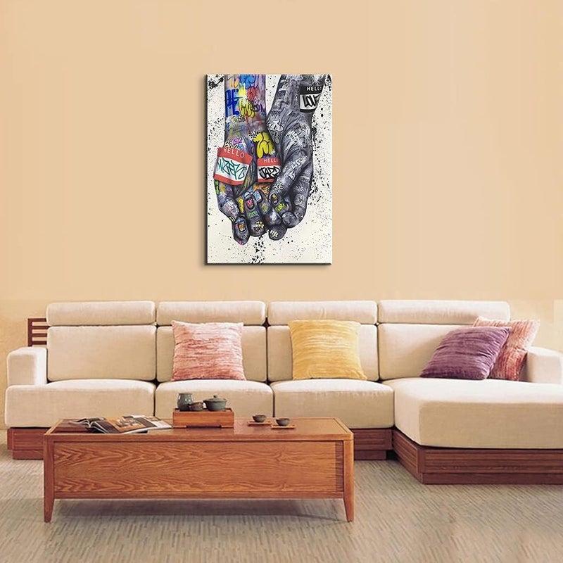 Mistyefly Graffiti Wall Art Graffiti Art Wall Decor Colorful Paintings for Wall Graffiti Wall Decor Graffiti Decor Wall Street Art Graffiti Canvas Wall Art Love Bedroom for Living Room Decor (24''Hx36''W) - Image 3