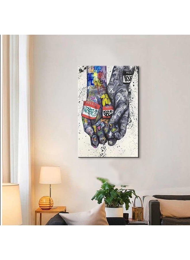 Mistyefly Graffiti Wall Art Graffiti Art Wall Decor Colorful Paintings for Wall Graffiti Wall Decor Graffiti Decor Wall Street Art Graffiti Canvas Wall Art Love Bedroom for Living Room Decor (24''Hx36''W) - Image 5