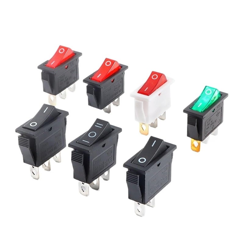 KCD3 Microswitch Electric Cooker Frying Pan Boat Type Toggle Switch 2P 2 Gear Black Power Button Kit - Image 3