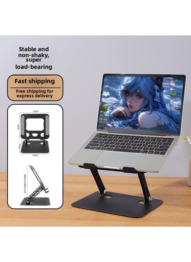 Generic - Product Computer Bracket Notebook Bracket Carbon Steel Frame Standing Height Radiator Easy To Fold And Lift-Color:(black Iron Gray) Small Long High-count Stand For Tablets And Ipads - Image 1