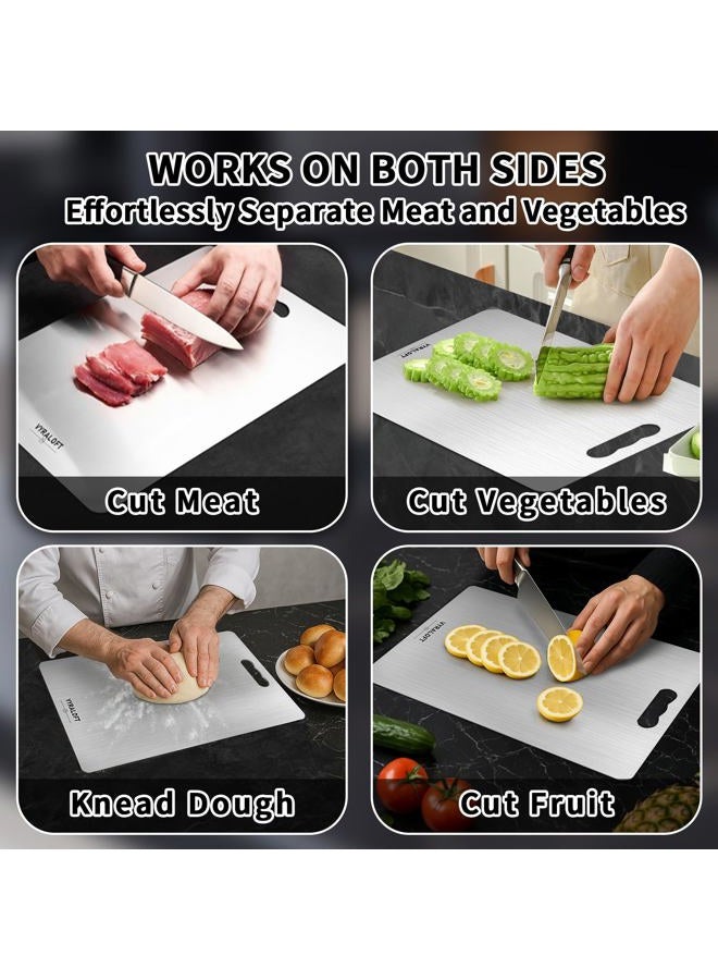 VYRALOFT Titanium Cutting Board For Kitchen, 100% Pure Titanium Cutting Boards, Double-sided Food Grade Quality 1 Pack, Easy To Clean And Will Not Absorb Odors, Suitable For Kitchen Or Outdoor(Large Size) - Image 4