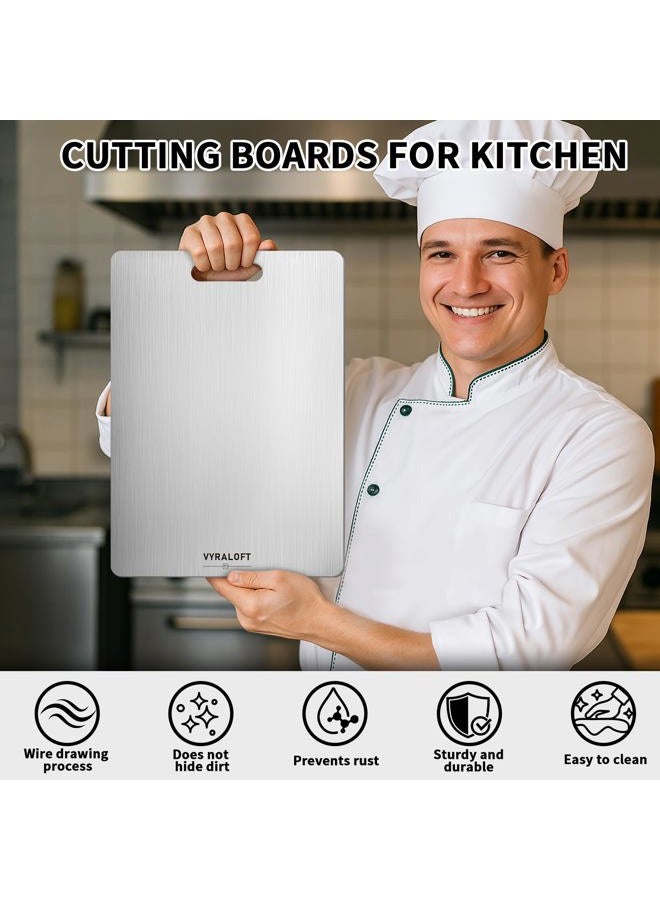 VYRALOFT Titanium Cutting Board For Kitchen, 100% Pure Titanium Cutting Boards, Double-sided Food Grade Quality 1 Pack, Easy To Clean And Will Not Absorb Odors, Suitable For Kitchen Or Outdoor(Large Size) - Image 2