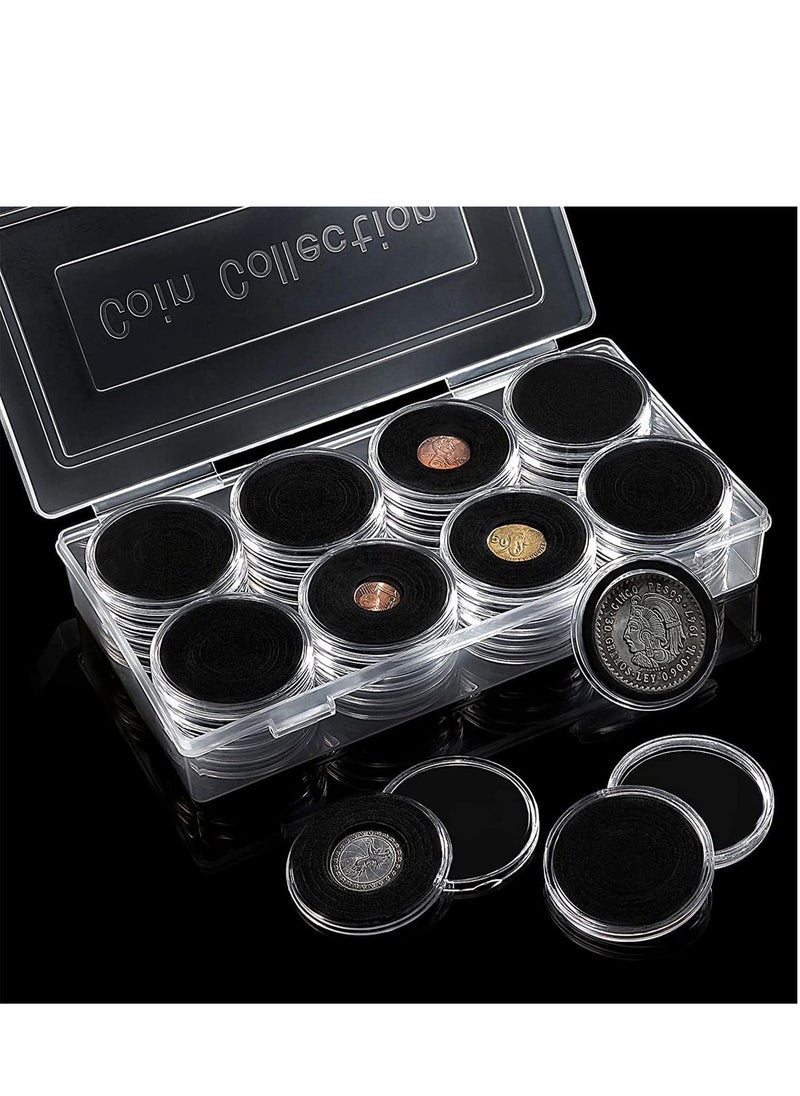 SYOSI 40 Pieces Coin Holder 2 Pack, 46 mm Coin Capsule with Storage Box, Coin Collection Supplies Clear Coin Storage Case Organizer Box, Silver Dollar Coin Holders (17/20/25/27/30/35/40/46mm)  - Image 3