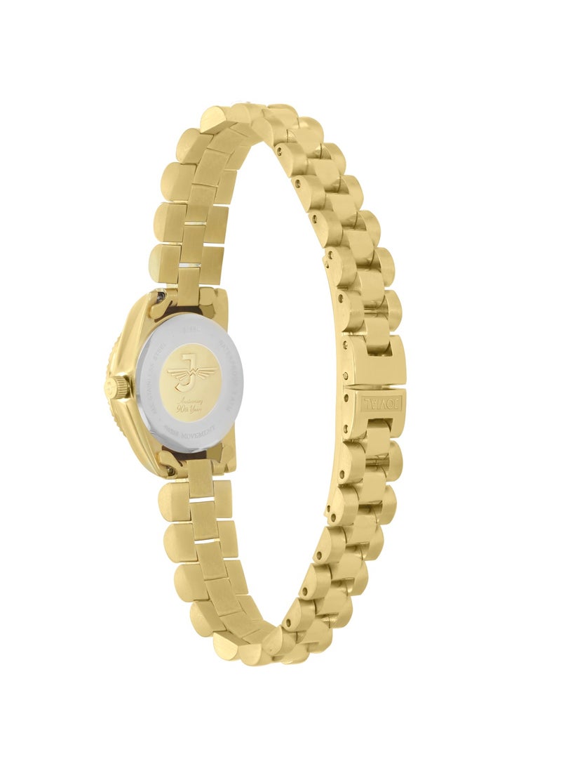 Jovial Women's Fashion metal band watch, 21mm, Grey Dial with Diamond - Image 3