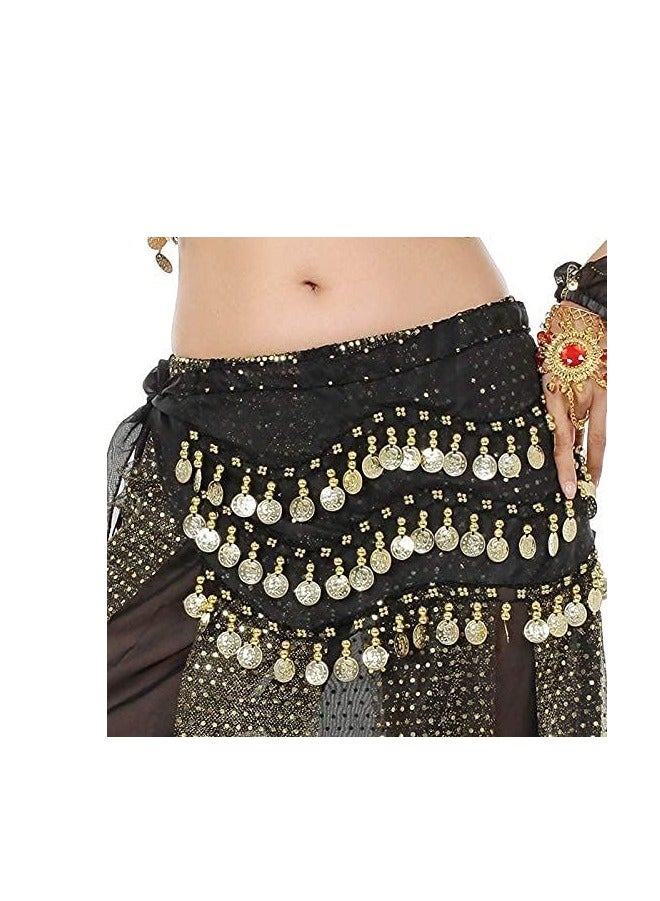 belly dance belt/scarf accessory with gold coins - Image 1