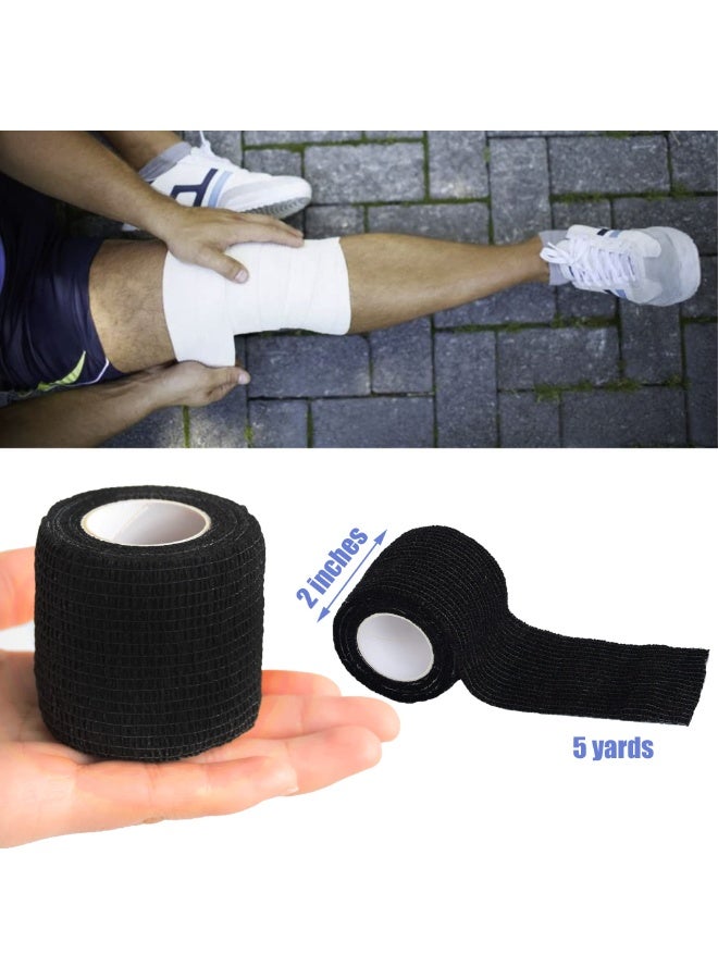 6 Pack Bandage（5cm*4.5m）, Elastic Sports, Sports Bandage, Veterinary Wrap, Suitable For Sports, Wrist, Ankle (Black) - Image 2