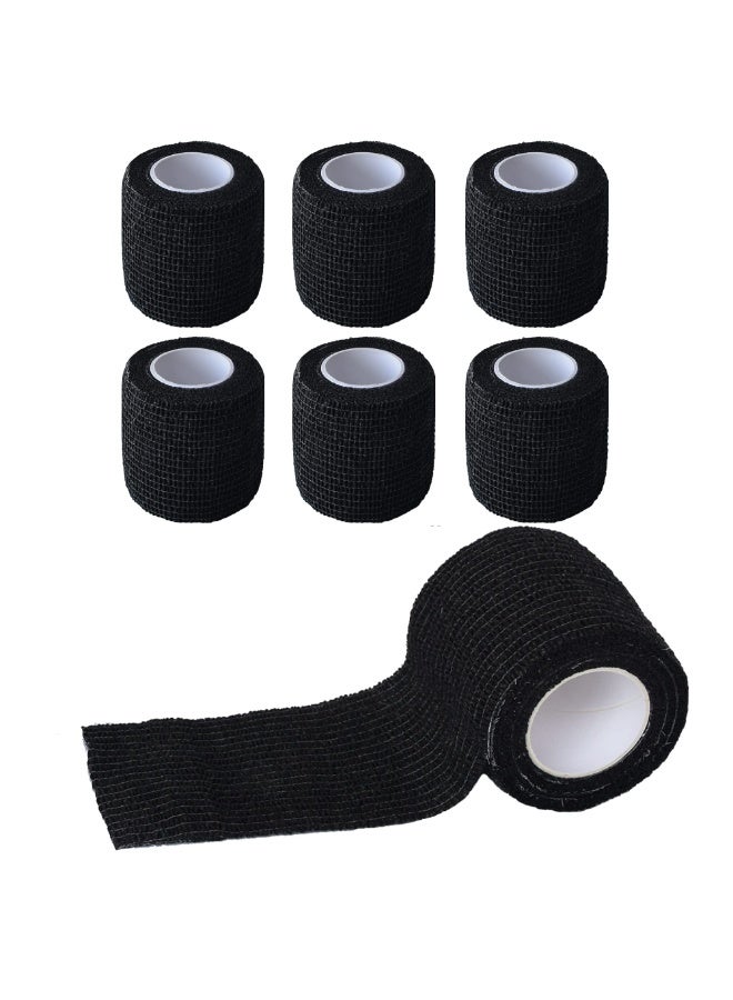 6 Pack Bandage（5cm*4.5m）, Elastic Sports, Sports Bandage, Veterinary Wrap, Suitable For Sports, Wrist, Ankle (Black) - Image 1