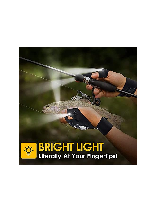PROMASS LED Flashlight Gloves Gifts for Men, Handsfree Lights for Fishing Camping Hiking Repairing, Cool Unique Tool Gadget for Mechanic Car Guy & Electrician, Dad, Husband, Handyman, Car Repair, 1 Pair Black - Image 3