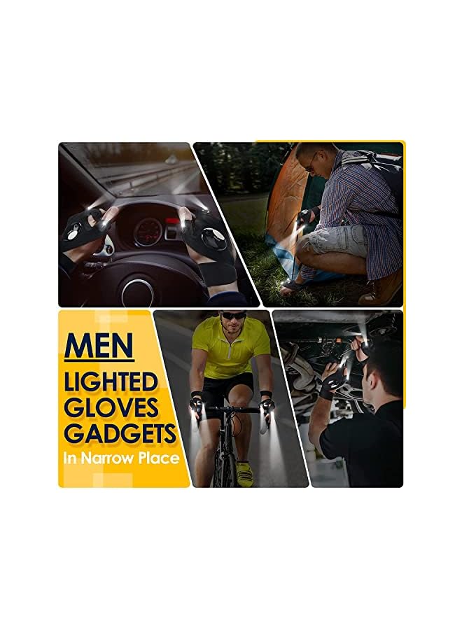 PROMASS LED Flashlight Gloves Gifts for Men, Handsfree Lights for Fishing Camping Hiking Repairing, Cool Unique Tool Gadget for Mechanic Car Guy & Electrician, Dad, Husband, Handyman, Car Repair, 1 Pair Black - Image 4