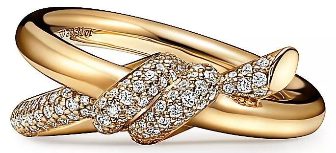 تيفاني اند كو خاتم تيفاني نوت ذو الصف المزدوج من الذهب الأصفر والألماس - Image 1