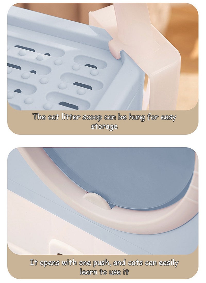 Kidle - Large Foldable Cat Litter Box with Lid Easy to Clean Anti-Splashing Enclosed Cat Toilet Box - Image 1