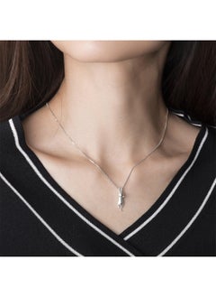 Generic S925 Sterling Silver Cat Necklace Matte Silver Cat Pendant Clavicle Necklace  - Image 2