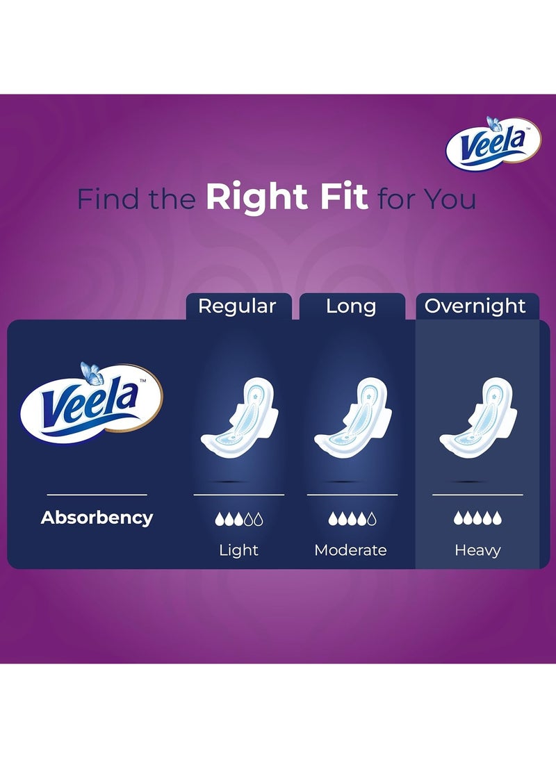 Veela Cushion Soft Ultra Thin Pads for Women - Ultra-Soft, Breathable, and Leak-Proof Sanitary Napkins, Heavy Flow Feminine Hygiene Pads (OVERNIGHT, 14, count) - Image 3