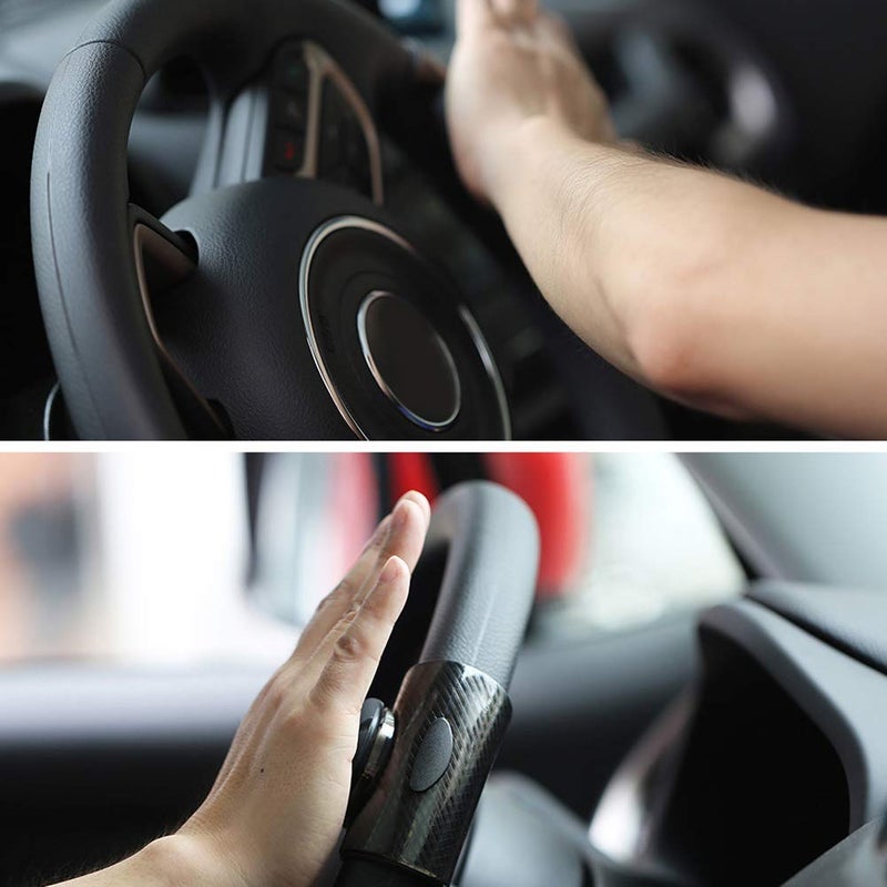AUTO MT مقبض توجيه السيارة الأسود 3R بزاوية 360° مع دواليب دوارة موفر للطاقة سهل الاستخدام متوافق مع جميع السيارات (مقبض دواليب توجيه 3R 360°) - Image 5