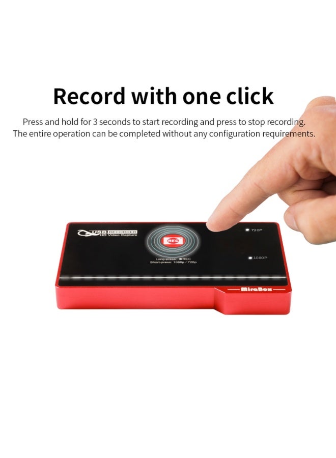 MiraBox HDMI Video Capture Recorder Box, 1080P HD USB Recording Device with Audio Mixing & Mic Input, Plug and Play HDMI Recorder for Camera, TV Box, Blu-ray, PS4, Supports USB & Hard Drive Storage - Image 5