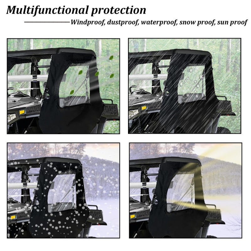 SEASAIL UTV Soft Cab Housing Side Door Heavy Duty Zipper Cab Protection with Window Opening, Soft Door for Hisun 500 700, Axis 500 700, 900D Compatible with Coleman 500 700, Massimo MSU500 - Image 5