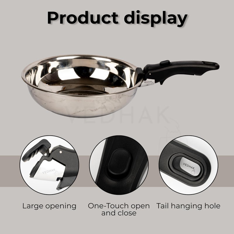 VEDHAK مقبض فيذاك متعدد الاستخدامات / مقبض قابل للإزالة لأواني المطبخ - مقلاة وقِدر قابلة للفك بدون طلاء. - Image 5