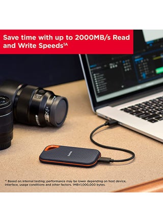 قرص SSD محمول Extreme PRO بسعة 1TB - سرعات قراءة/كتابة تصل إلى 2000MB/s، USB 3.2 Gen 2x2 -SDSSDE81-1T00-G25 - view 3