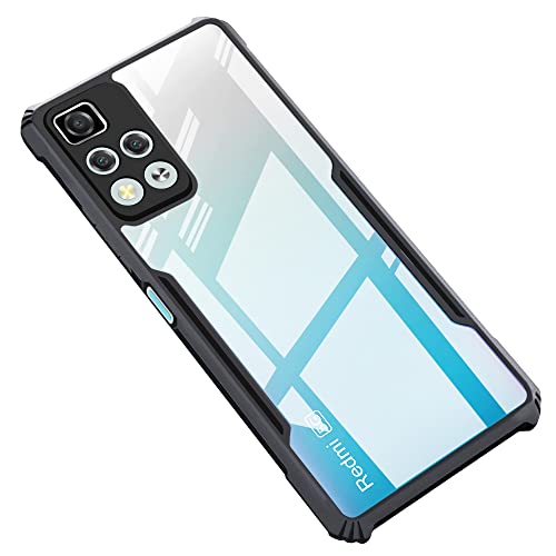CEDO Backcover for Xiaomi 11i (5G) / 11i HyperCharge (5G) | Camera Protection Shockproof Bumper-Edge | Acrylic Crystal Clear 360 Degree Protection TPU+PC | Transparent Eagle Back Case Cover (Black) - Image 1
