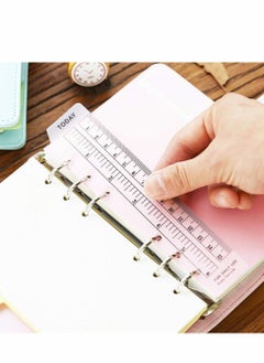 Y&D 4 Pcs Plastic Page Marker Pouch Pagefinder Measuring Today Ruler for A6 Size 6-Hole Binder Notebook, Clear and Black  - Image 4