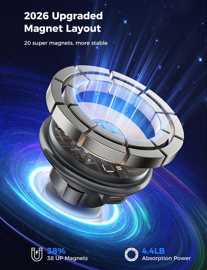 SUPERONE 2026 Upgraded for MagSafe Cup Holder Charger, MagSafe Car Mount Charger 15W Fast Charging with Adjustable Gooseneck for iPhone 17 16 15 14 13 12 Pro Max Plus Mini MagSafe Case - Image 2