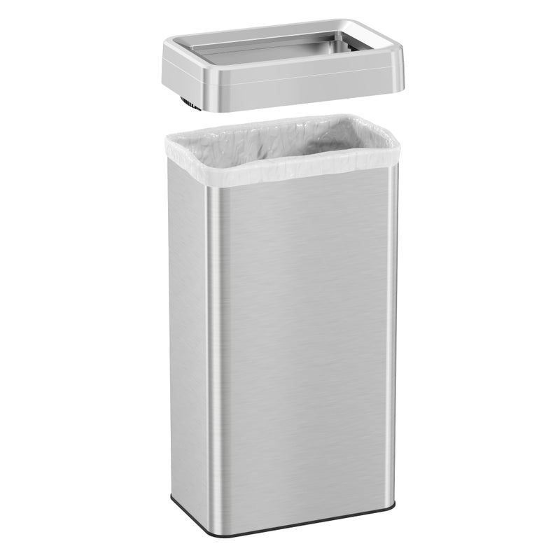 iTouchless 80 Liter / 21 Gallon Open Top Kitchen Trash Can and Recycling Bin, Rectangular Extra-Large Capacity Commercial Grade Stainless Steel, for Home, Office, Work, Business, Store, Garage - Image 4
