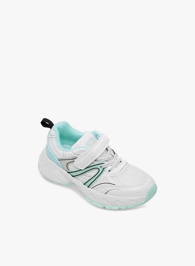 Little Missy Girls Mesh Panelled Hook & Loop School Sneakers