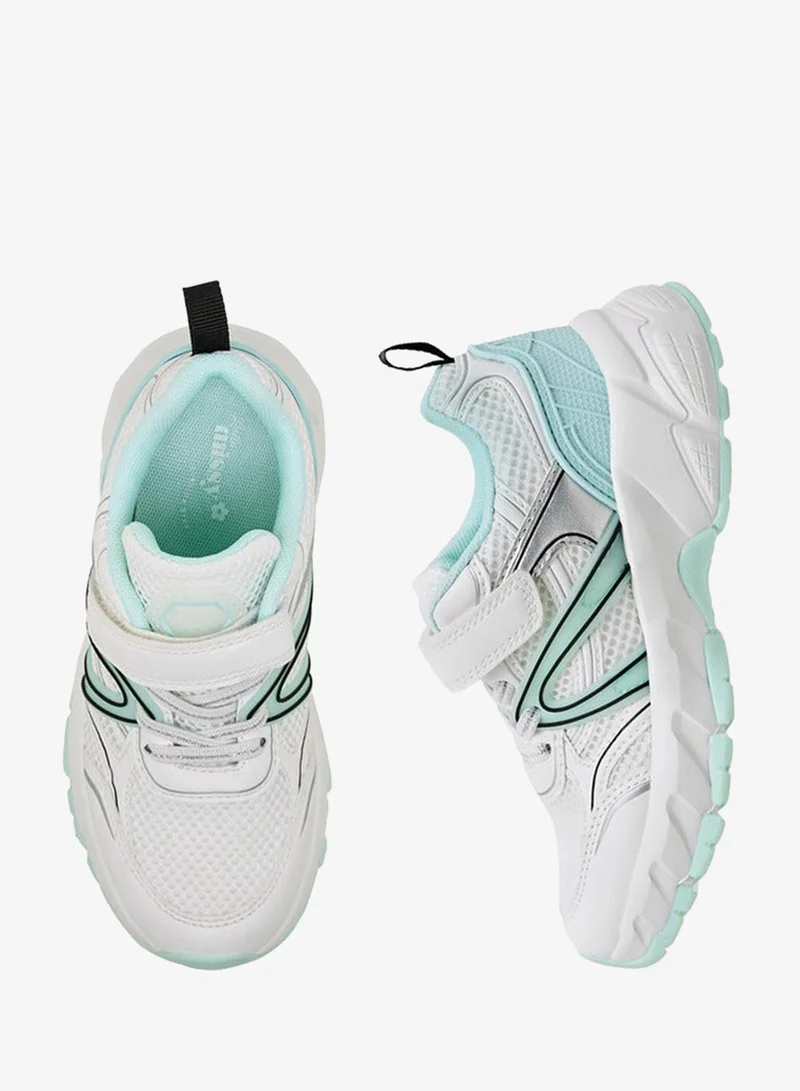 Little Missy Girls Mesh Panelled Hook & Loop School Sneakers