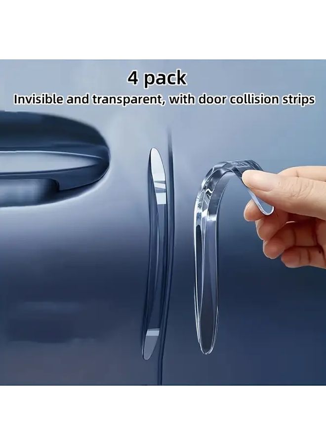 4 Pack Universal Car Door And Side Mirror Anti Collision Strips PVC Silicone Rubber Edge Guards White Protective Stickers Easy Installation Durable Decor Accessories - Image 3