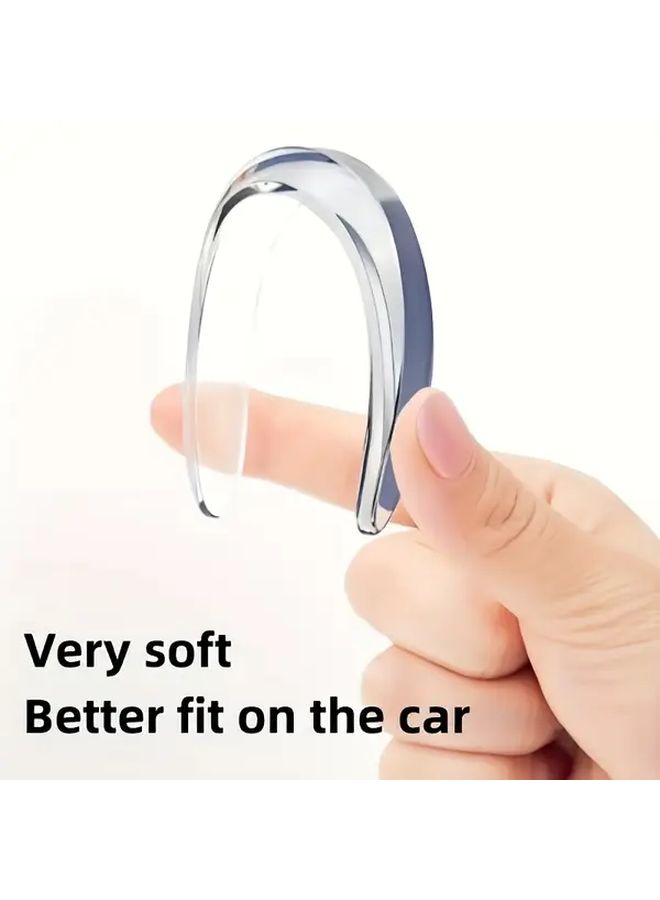 4 Pack Universal Car Door And Side Mirror Anti Collision Strips PVC Silicone Rubber Edge Guards White Protective Stickers Easy Installation Durable Decor Accessories - Image 5