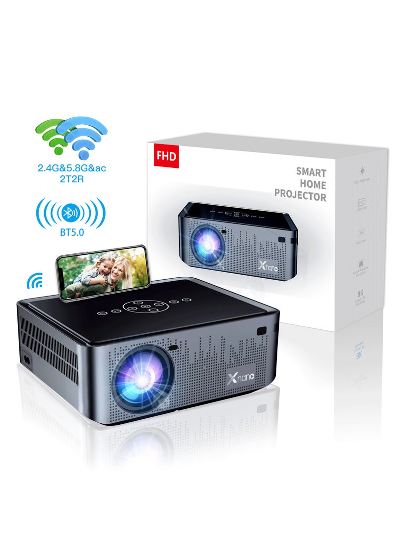 general Smart Projector X1 Pro Full HD 5G Smart Projector 8K 1080P Resolution 12000 Lumens Dual Band WiFi Manual Focus Keystone Correction Dual Stereo Speakers Dolby Digital Two-Way Bluetooth Connection Low Noise-Efficient Cooling System - Image 5