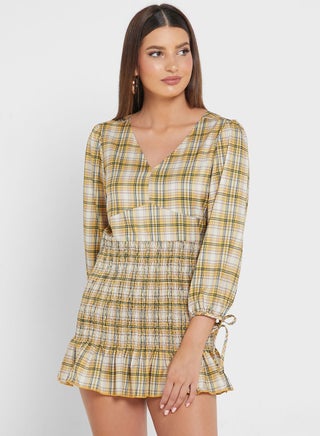 Checkered Shirred Mini Dress - pzsku/Z0AA7ABB4488B312DC141Z/45/_/1698933486/f21cba06-cba3-4d82-97cd-5bdeb1c06583