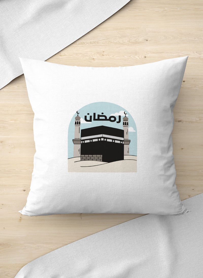 لوحة غطاء وسادة من البوليستر بتصميم رمضان مع الكعبة الشريفة - Image 3