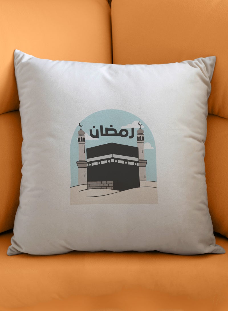 لوحة غطاء وسادة من البوليستر بتصميم رمضان مع الكعبة الشريفة - Image 4