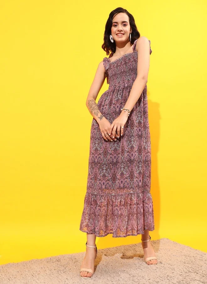 STREET 9 Ethnic Motifs Printed Maxi Dress for Women