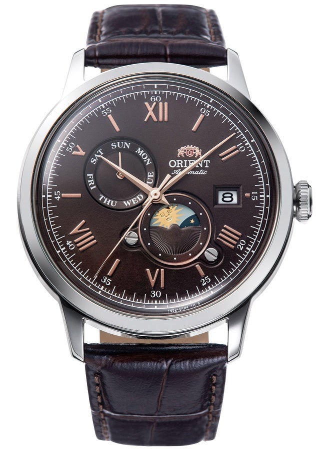 أورينت Men ORIENT Classic Bambino Sun & Moon RA-AK0804Y - Leather Male Mechanical 3 hands - Image 2