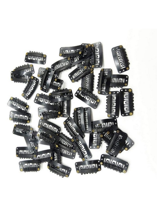 SHIDARA 15 PCS Snap Clips for Hair Extensions Weaves U-shape Metallic Wig Clips With Silicon Rubber Small Size|Black - Image 3