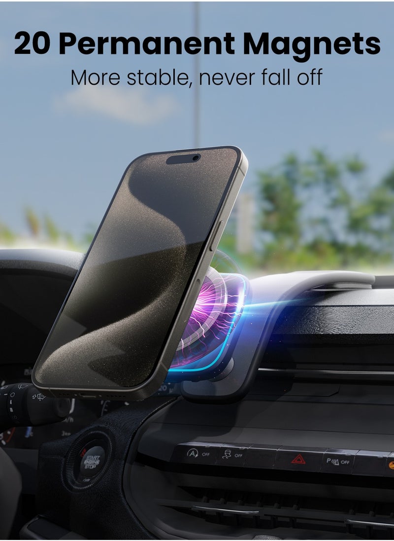 Moxedo Moxedo Flexi-Grip Magnetic Phone Holder 15W Wireless Charging Car Mount Bendable Titanium Alloy 360° Rotation with Air Vent Clip Compatible for iPhone 15 14 13 12 Pro Plus Max Mini  - Image 3