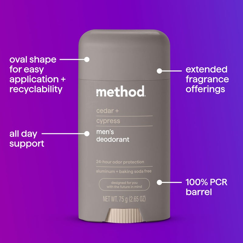 Method Deodorant, Cedar + Cypress, 24 Hour Odor Protection, 2.65 oz - Image 3