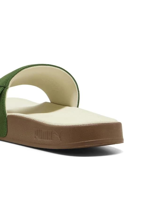 Puma Earthy Green-Buttercream-Gum Leadcat 2.0 Palermo Foil Slides Unisex for Men | Best Price UAE