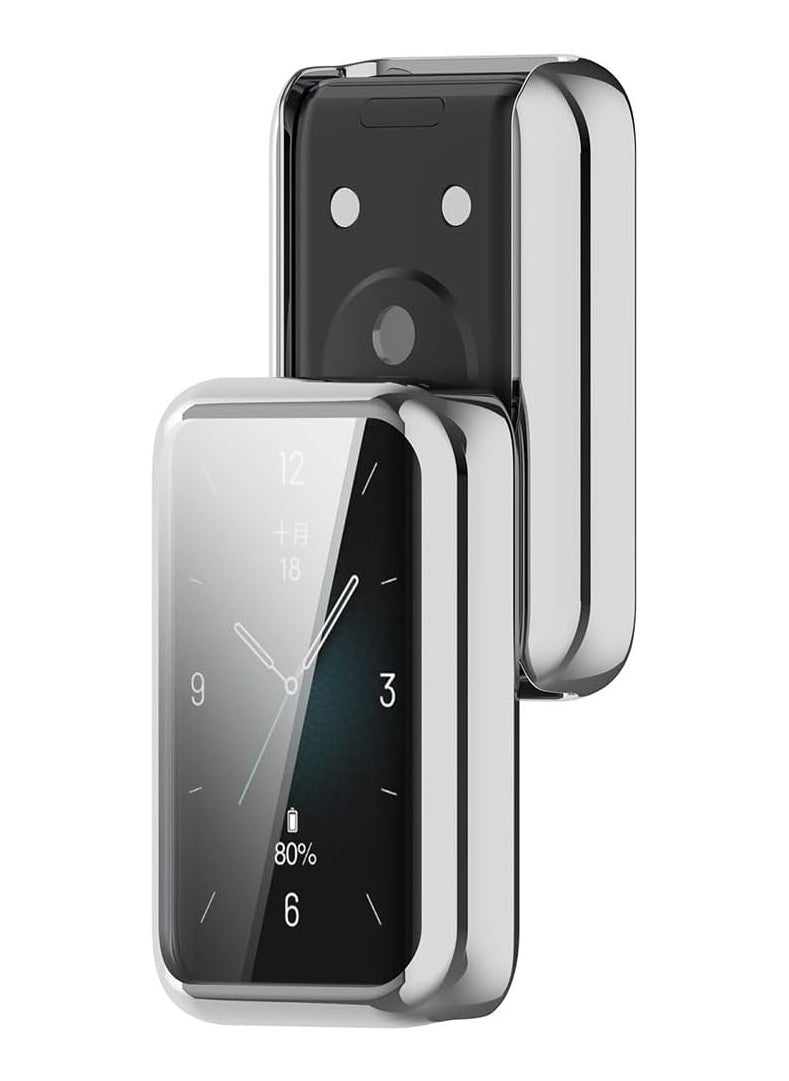 ماركة غير محددة - متوافق مع غطاء حماية Huawei Band 9، غطاء حماية كامل من مادة TPU متوافق مع Huawei Band 9 (فضي) - Image 1