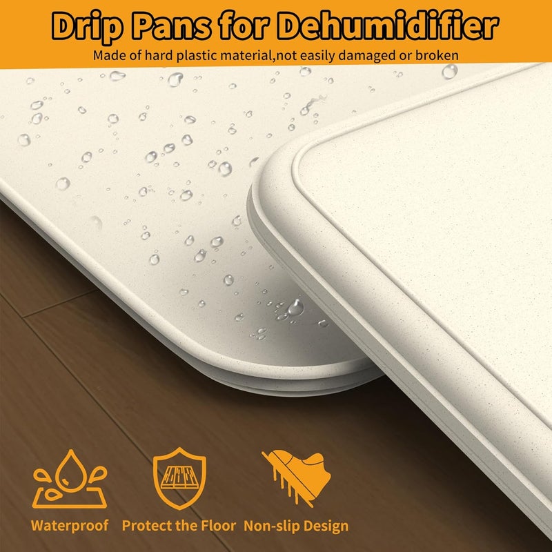 LBG Products صواني التنقيط 11 × 7.5 بوصة لمزيل الرطوبة الصغير، صينية تنقيط بلاستيكية صلبة محمولة، صينية تنقيط مكيف الهواء لالتقاط ومنع التسربات أو التسريبات من مزيل الرطوبة لغرفة النوم، المنزل، حماية الأرضية الخاصة بك. - Image 3