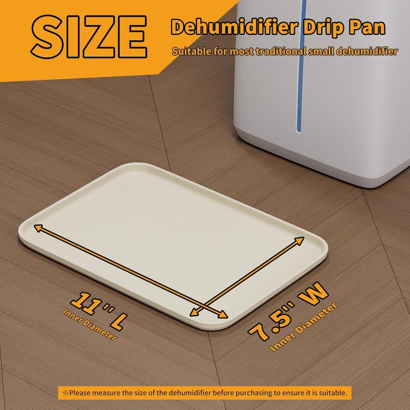 LBG Products صواني التنقيط 11 × 7.5 بوصة لمزيل الرطوبة الصغير، صينية تنقيط بلاستيكية صلبة محمولة، صينية تنقيط مكيف الهواء لالتقاط ومنع التسربات أو التسريبات من مزيل الرطوبة لغرفة النوم، المنزل، حماية الأرضية الخاصة بك. - Image 2