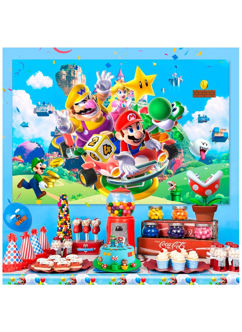 Super Mario Backdrop, 1 Pcs Mario Bros Backdrop Super Mario Birthday Backdrop for Super Mario Birthday Party and Mario Bros Party(Size: 150cm×100cm/59"× 39") - pzsku/Z0AA7ECC79856A0F9ACB1Z/45/_/1739256646/438649d3-c7df-49aa-8ee6-c2d5fc1023ba